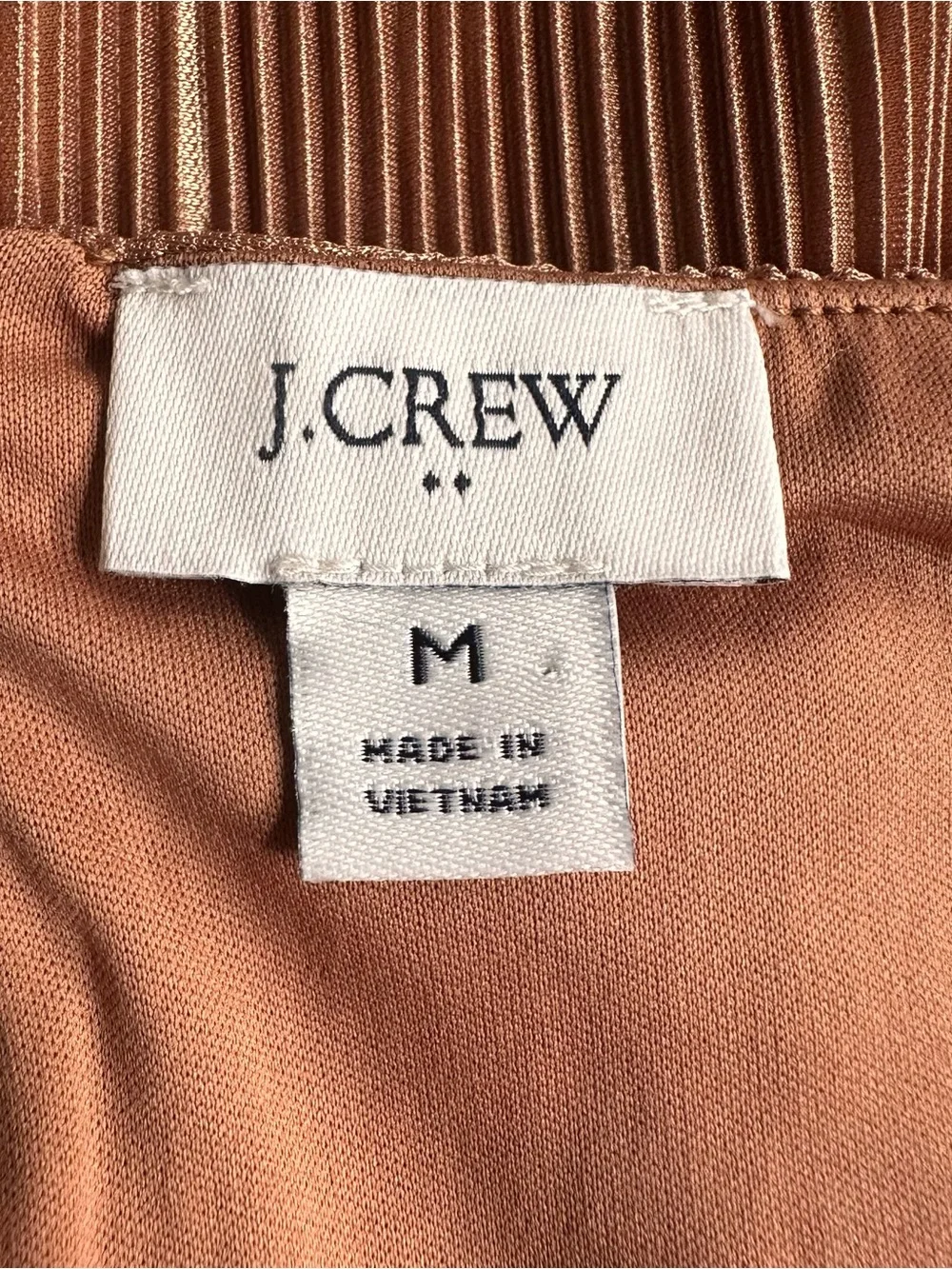 J. Crew Women’s Luxe Pleated Sleeveless Plisse Shell Top Bronze Tan Medium EUC